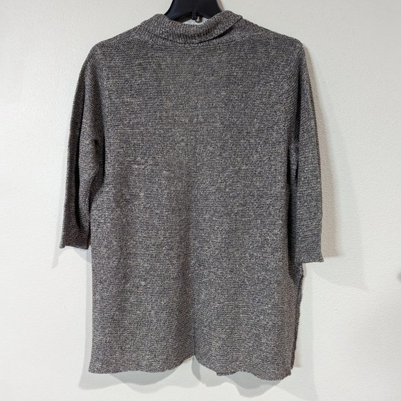 Eileen Fisher Taupe Ivory Cardigan - Picture 2 of 5